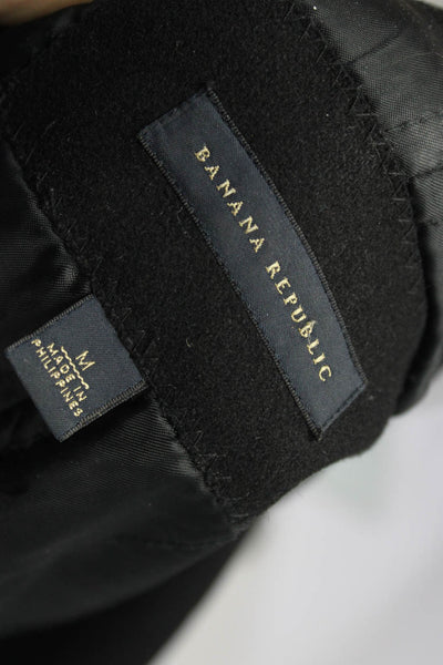 Banana Republic Mens Two Button Notched Lapel Jacket Black Wool Size Medium