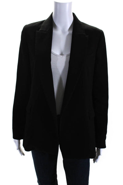 By Malene Birger Womens Open Front Collar Darted Blazer Jacket Black Size EUR34
