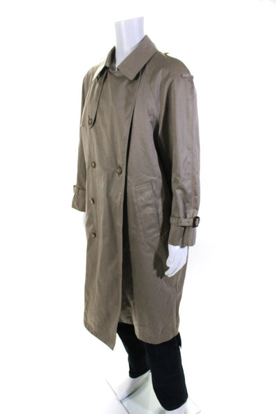 Ralph Ralph Lauren Mens Double Breasted Trench Coat Beige Cotton Size 38 Short