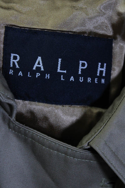 Ralph Ralph Lauren Mens Double Breasted Trench Coat Beige Cotton Size 38 Short
