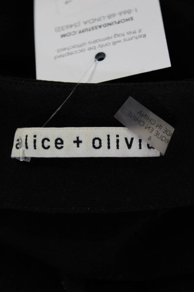 Alice + Olivia Womens Strappy Back Straight Leg Sleeveless Jumpsuit Black Size 4