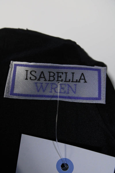 Isabella Wren Womens Bell Sleeve Crew Neck Midi Sheath Dress Black Size 4