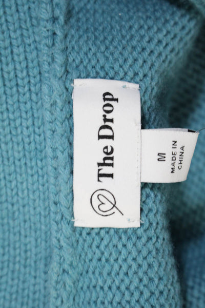 The Drop Womens Knit V-Neck Long Sleeve Cardigan Sweater Blue Size Medium
