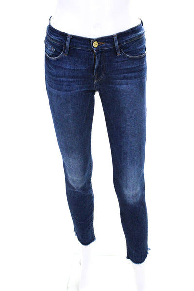 Frame Womens Blue Medium Wash Low Rise Skinny Leg Jeanne Jeans Size 24
