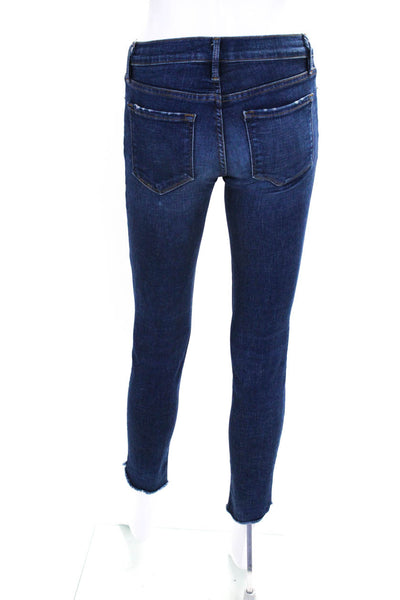 Frame Womens Blue Medium Wash Low Rise Skinny Leg Jeanne Jeans Size 24