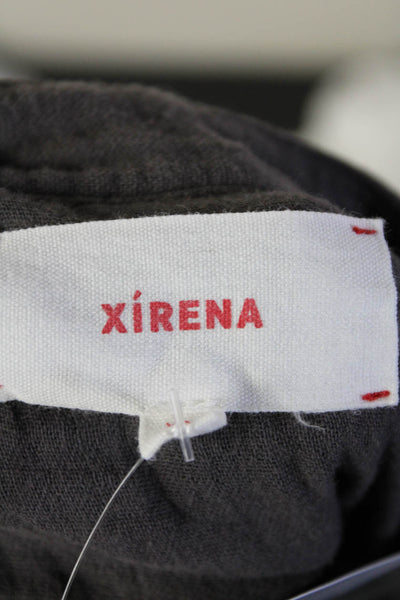 Xirena Women's Cotton Long Sleeve Button Down Blouse Dark Gray Size XS