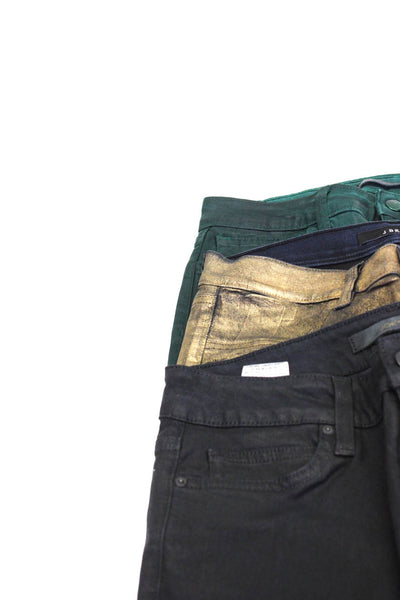 J Brand Joes Jeans Womens Mid Rise Skinny Jeans Green Gold Black 26 27 Lot 3