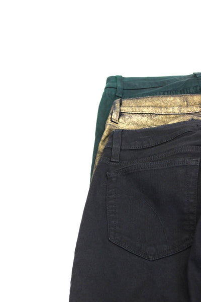 J Brand Joes Jeans Womens Mid Rise Skinny Jeans Green Gold Black 26 27 Lot 3