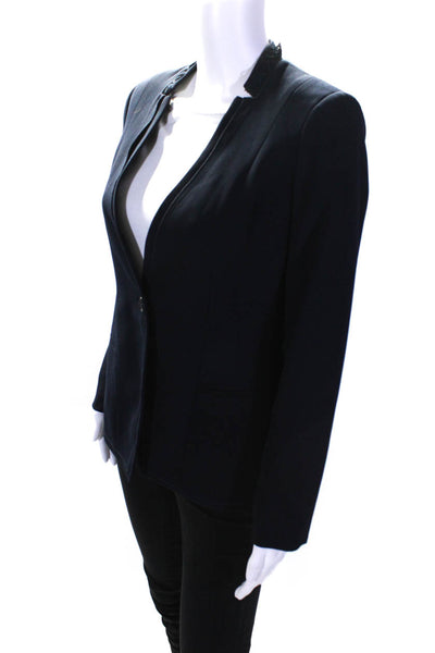 Karl Lagerfeld Womens Crochet Single Button Blazer Jacket Midnight Blue Size 4