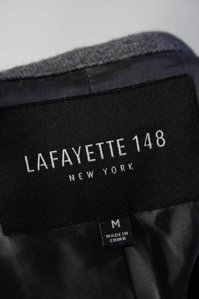 Lafayette 148 New York Womens Sleeveless Full Zipper Coat Gray Wool Size Medium