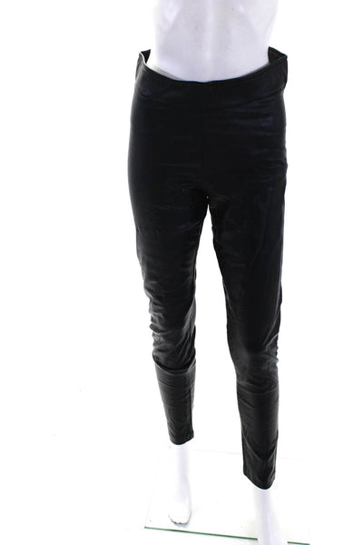 Avenue Montaigne Women's Pull-On Straight Leg Faux Leather Pant Black Size 8