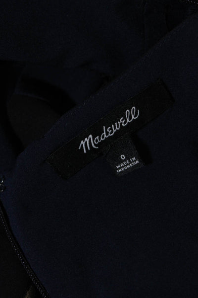 Madewell Womens Floral Print V Neck Short Sleeves A Line Dress Black Size 0