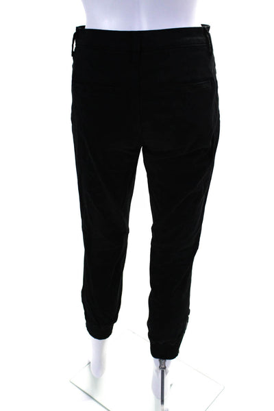 J Brand Womens Cotton Ruched Buttoned Tapered Zip Jogger Pants Black Size EUR25