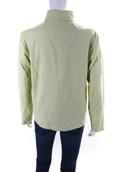 Eileen Fisher Women's Cotton Long Sleeve Full Zip Quilted Jacket Green Size PL