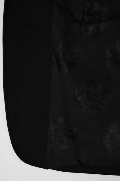 Versace Classic V2 Mens Wool Mock Neck Long Sleeve Kung Fu Blazer Black Size 52