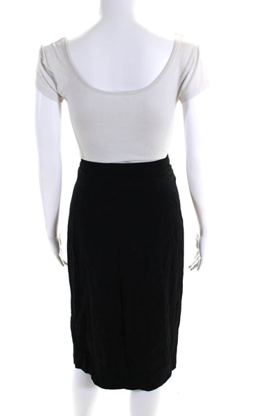 Tamara Mellon Women's Lined Double Slit Straight Pencil Skirt Black Size 6