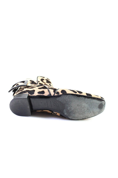 Roger Vivier Womens Animal Print Ankle Boots Beige Black Size 36.5 6.5