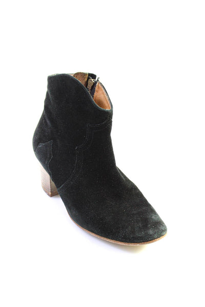 Etoile Isabel Marant Womens Suede Zip Up Ankle Boots Black Size 37 7