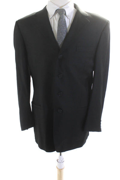 Versace Classic V2 Mens Wool Long Sleeve Four Button Blazer Jacket Black Size 52