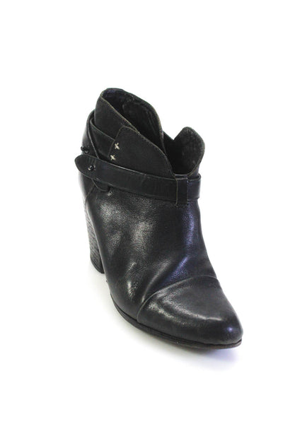Rag & Bone Womens Leather Cap Toe Double Strap Ankle Boots Black Size 9US 39EU