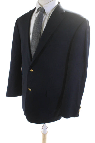 Lauren Ralph Lauren Men's Wool Two Button Lined Blazer Jacket Blue Size 43