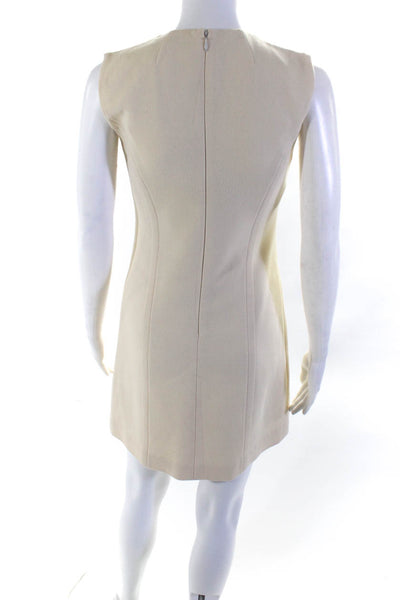 Michael Kors Womens Ivory Crew Neck Chain Detail Sleeveless Shift Dress Size 2