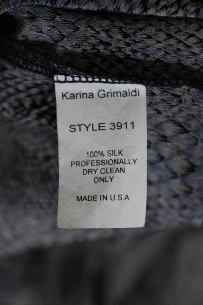 Karina Grimaldi Womens Snakeskin Print Cold Shoulder Blouson Dress Gray Size XS