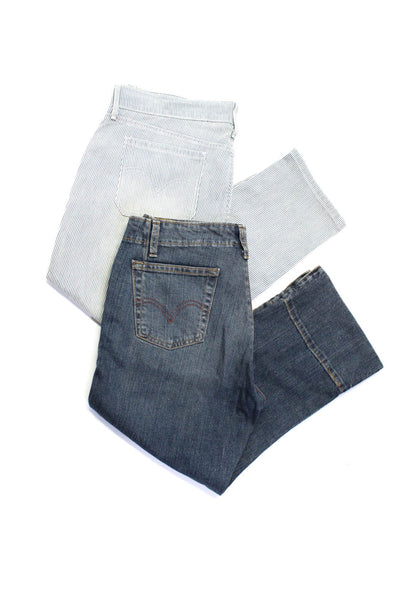 Levis Womens Cotton Striped Print Dark Wash Skinny Capri Jeans Blue 10 14 Lot 2