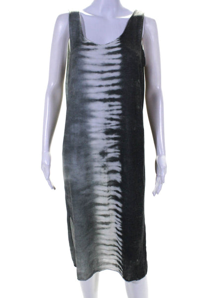 Gigi Moda Womens Gray Tie Dye Print Scoop Neck Sleeveless Tank Dress Size M