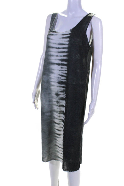 Gigi Moda Womens Gray Tie Dye Print Scoop Neck Sleeveless Tank Dress Size M