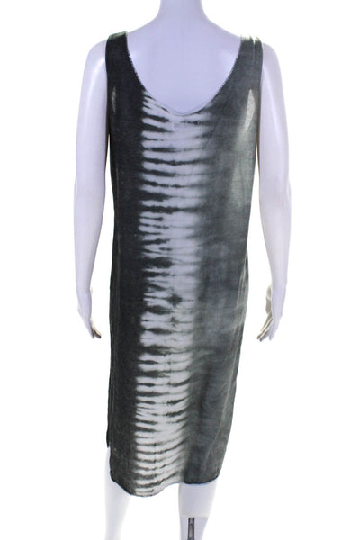 Gigi Moda Womens Gray Tie Dye Print Scoop Neck Sleeveless Tank Dress Size M