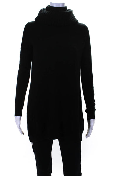 Theory Womens Long Sleeve Tube Neck Cashmere Sweater Black Size Small