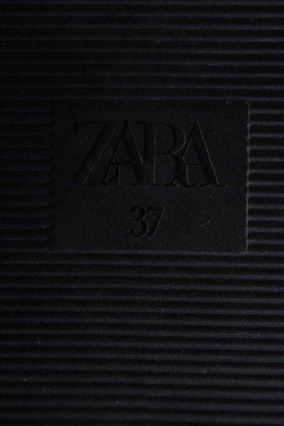 Zara Women's Round Toe Lace Up Platform Loafer White Size 7
