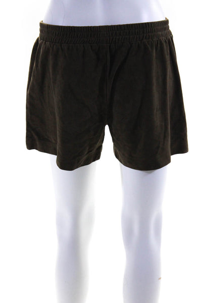 Vince Womens Drawstring Suede Short Shorts Dark Brown Size Medium