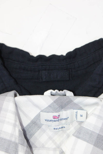 Vineyard Vines CP Shades Women's Plaid Button Down Shirt Gray Size 14 M Lot 2