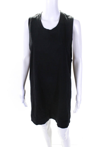 Dries Van Noten Womens Crew Neck Knee Length Tank Dress Black Cotton Size Small