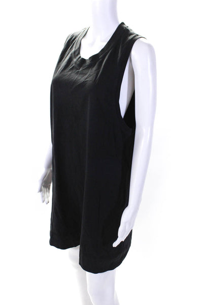 Dries Van Noten Womens Crew Neck Knee Length Tank Dress Black Cotton Size Small