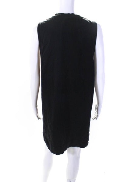 Dries Van Noten Womens Crew Neck Knee Length Tank Dress Black Cotton Size Small