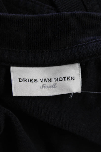 Dries Van Noten Womens Crew Neck Knee Length Tank Dress Black Cotton Size Small