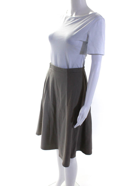 My Tribe Womens Leather A Line Knee Length Skirt Beige Size Extra Small