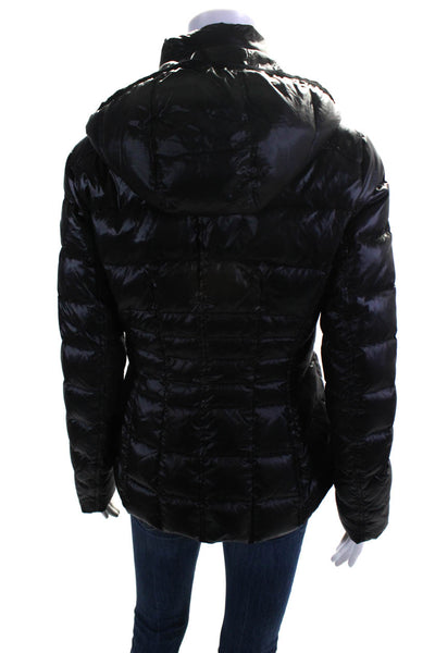 Andrew Marc Women's Hood Long Sleeves Full Zip Puffer Coat Black Size XS
