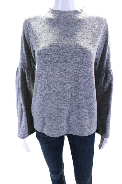 Walter Baker Women's Round Neck Bell Sleeves Blouse Gray Size XS