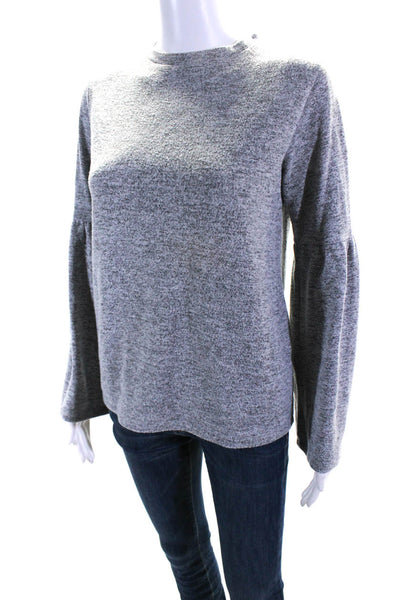 Walter Baker Women's Round Neck Bell Sleeves Blouse Gray Size XS