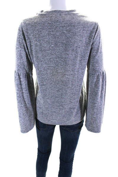 Walter Baker Women's Round Neck Bell Sleeves Blouse Gray Size XS