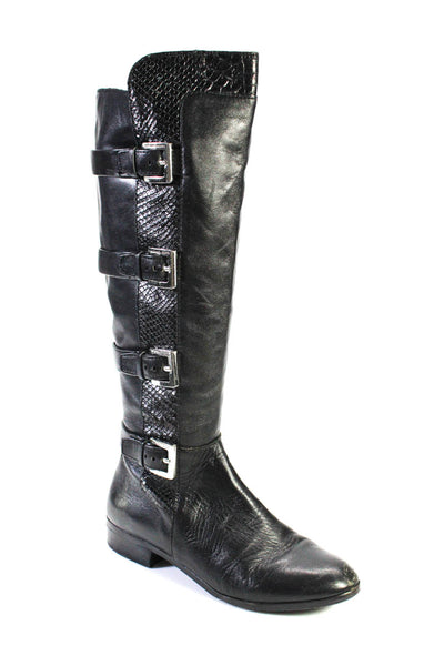 Michael Michael Kors Women's Zip Closure Buckle Knee High Boot Black Size 8.5