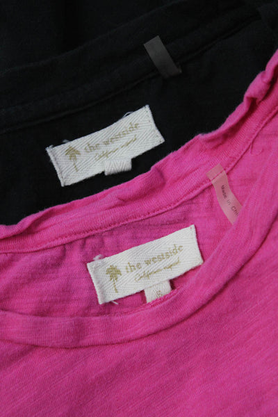 The Westside Womens Tee Shirts Pink Black Cotton Size Small Lot 2