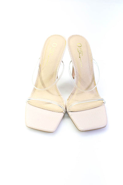 Olivia Ferguson Womens Open Toe Double Strap High Heel Sandals Clear Size 8US
