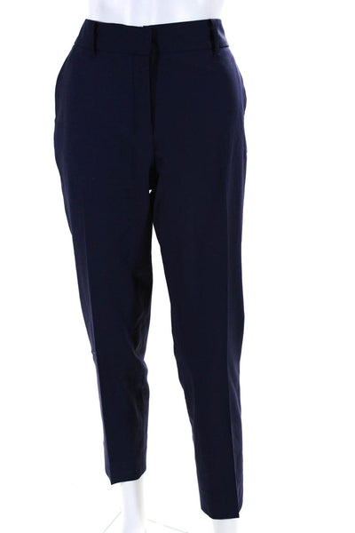 M.M. Lafleur Womens Zipper Fly Pleated Dress Pants Navy Blue Wool Size 6