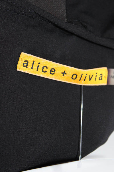 Alice + Olivia Womens Floral Lace Sleeveless Sheath Dress Black Ivory Size 2
