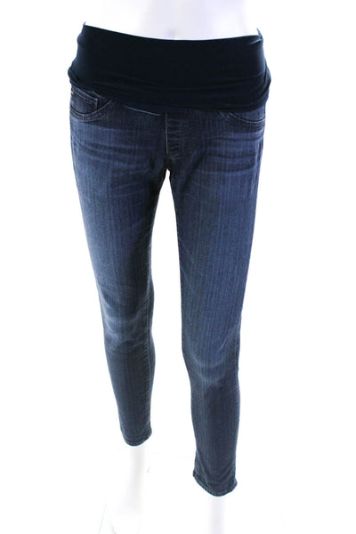 AG Adriano Goldschmied Womens Cotton Skinny Leg Maternity Jeans Blue Size EUR27